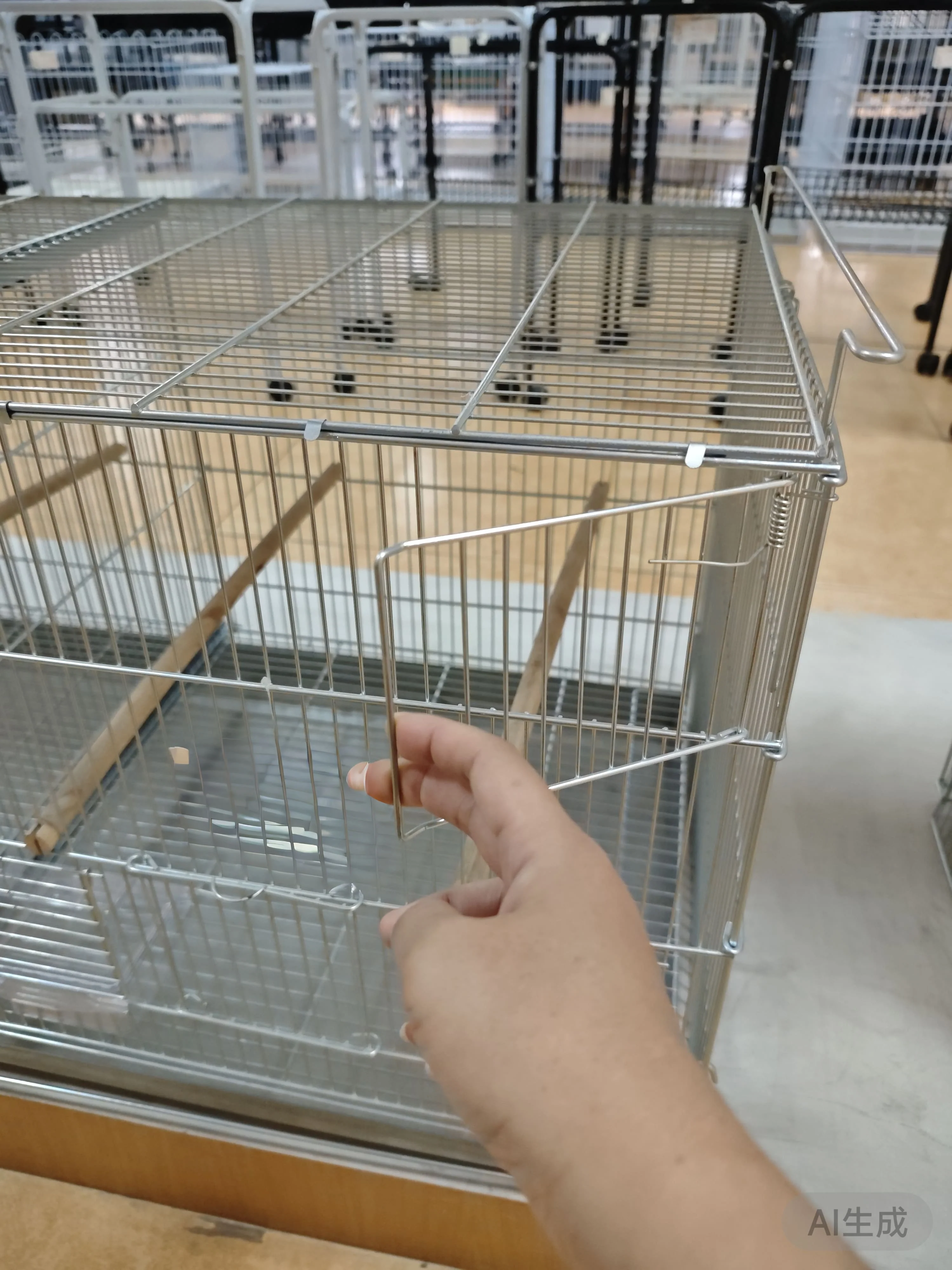 Bird Breeder Cage 90 cm Galvanised Stackable with Removable WIRE DIVIDER (2481) - Image 2