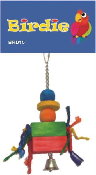 Birdie Toy- Small Block Man w Wicker Arms (BRD-15)