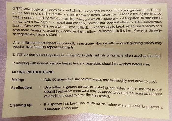 D-TER Animal & Bird Repellent 100 grams - Image 3