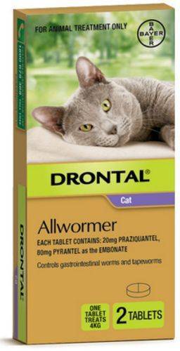 Drontal Cat All Wormer 4kg 2Pk TABLETS