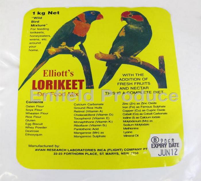 Elliotts Lorikeet Dry Food 1 Kg