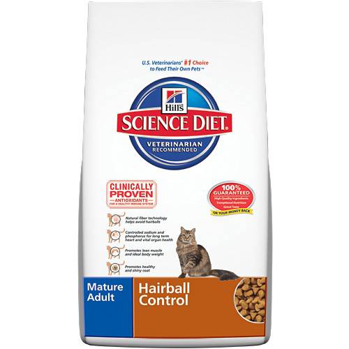 Hill's Science Diet Adult 7+ Senior Hairball Control Dry Cat Food