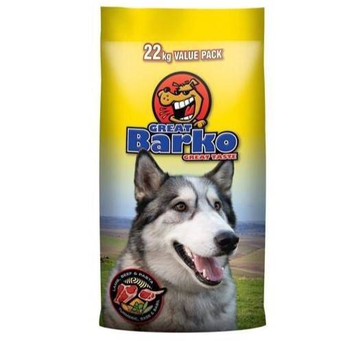 Great Barko Dog Food - Tasty Beef & Lamb 22 kg Value Pack