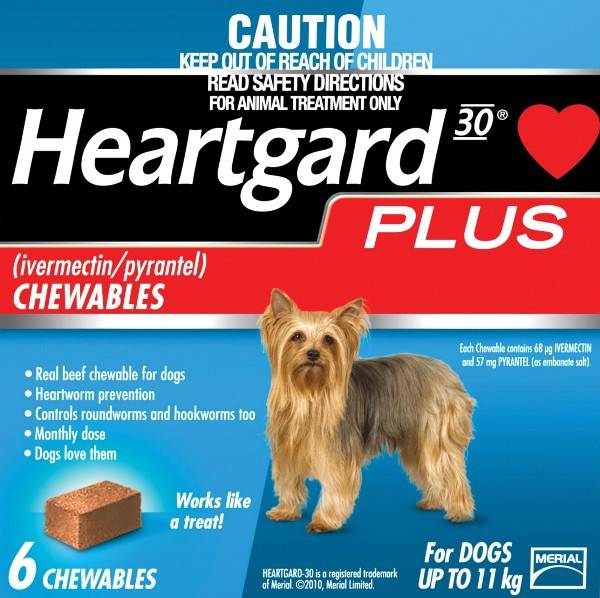 Heartgard Plus BLUE 0-11kg 6 Chewables