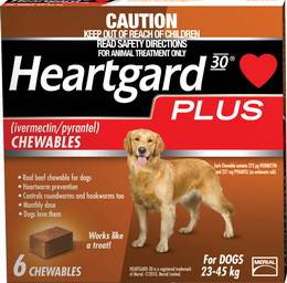 Heartgard Plus BROWN 23-45kg 6 Chewables