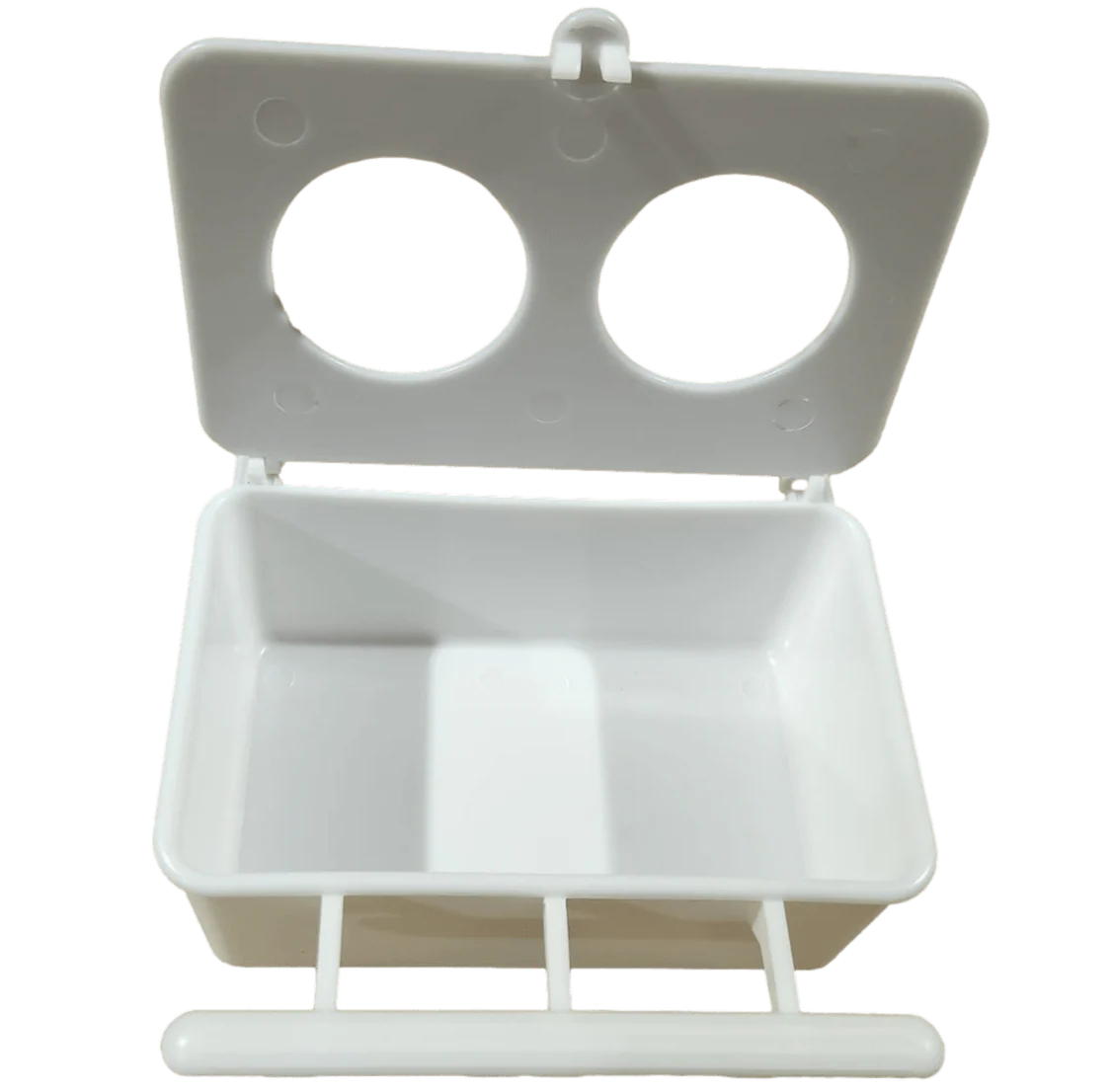Hooded Hanging No Mess Bird Feeder with Perch (2 hole) - Image 3