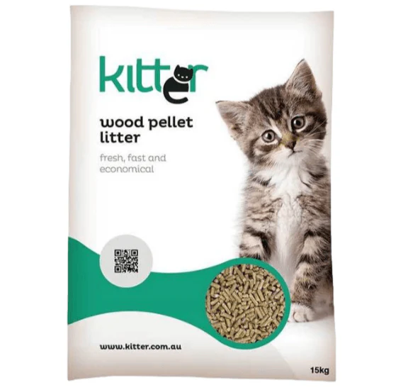 Kitter Wood Pellet Cat Litter 15kg