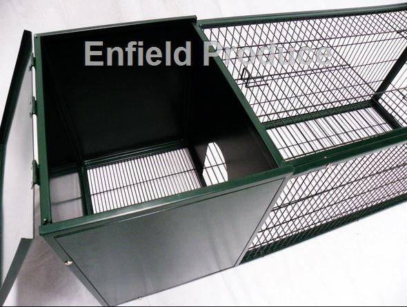 Metal Rabbit Hutch 1.2m (Dark Green) - Image 3
