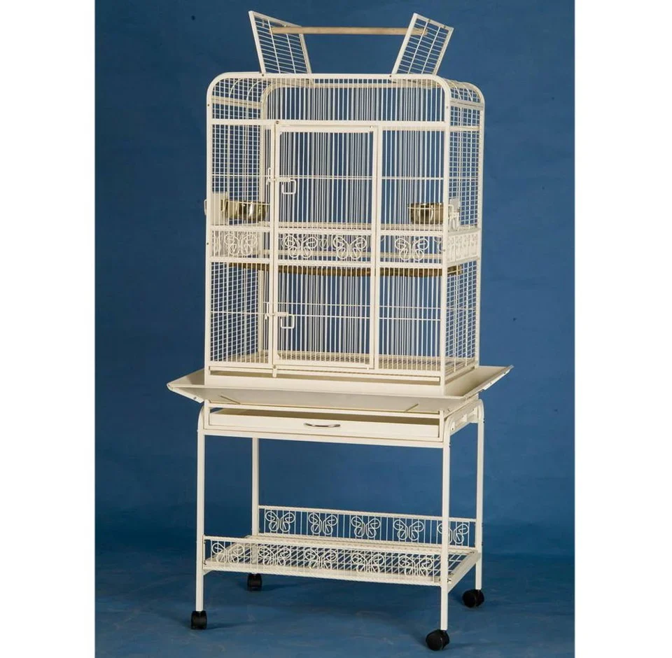 Open Top Parrot Bird Cage with Stand