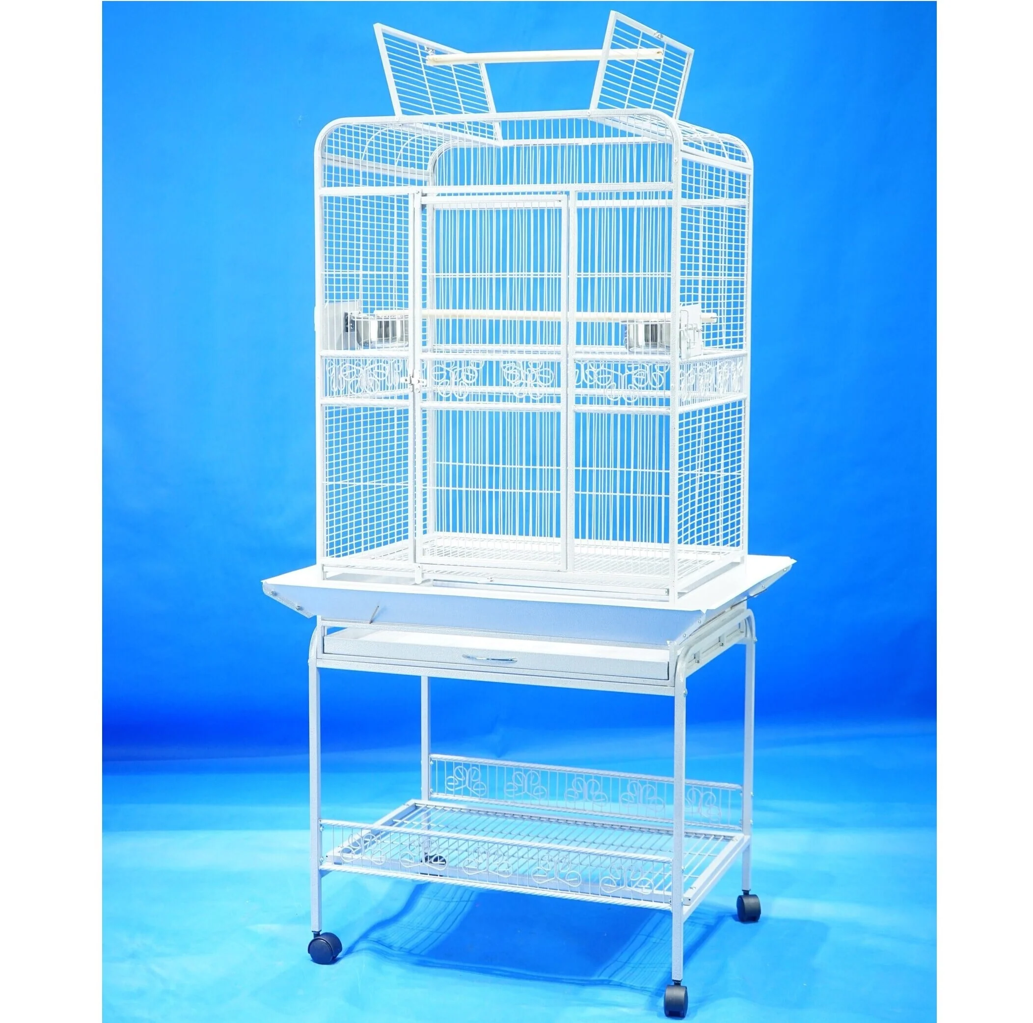 Open Top Parrot Bird Cage with Stand - Image 2