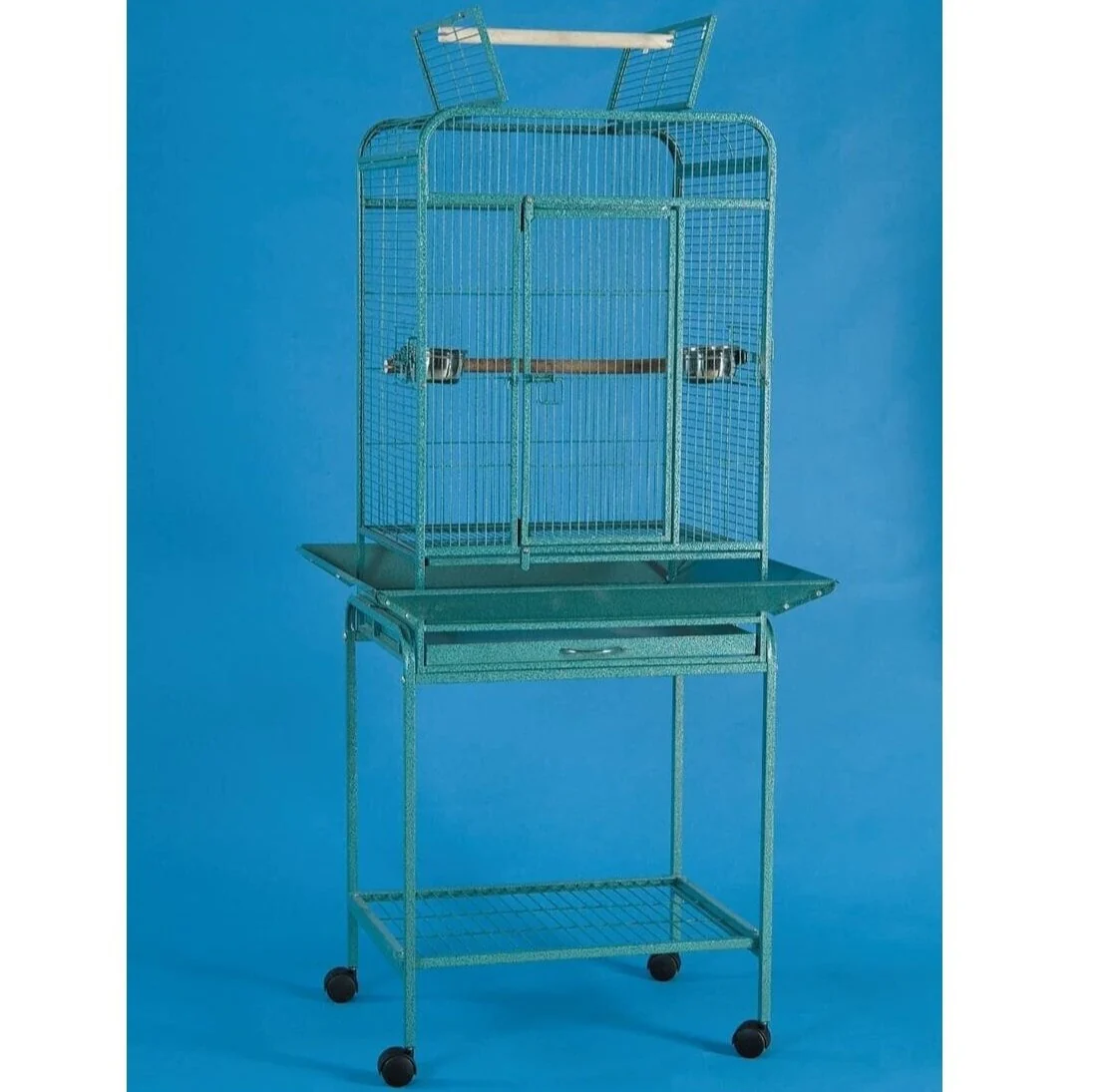 Open Top Parrot Bird Cage with Stand 22" x 18" x59"