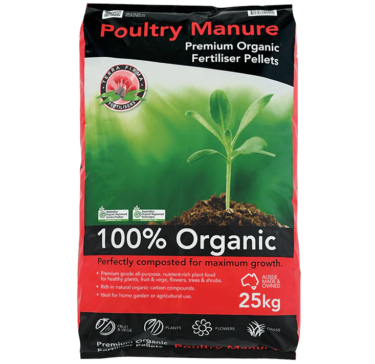 Poultry Manure Premium Organic Fertilizer Pellets 25kg (Terra Firma)