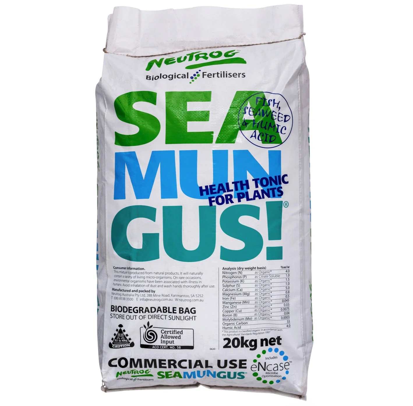 Seamungus Commercial Organic Fertiliser 20kg