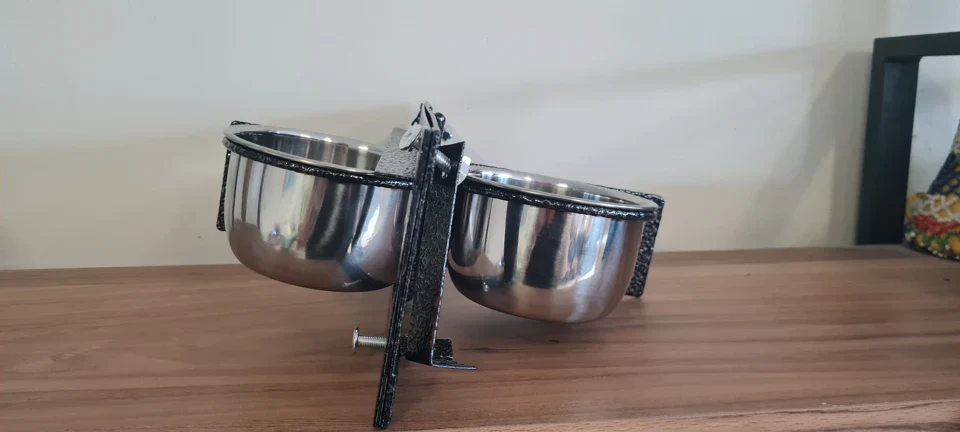 Swivel Bird Feeder with 2 Cups | Stainless Steel Swinging Bowls - Image 5