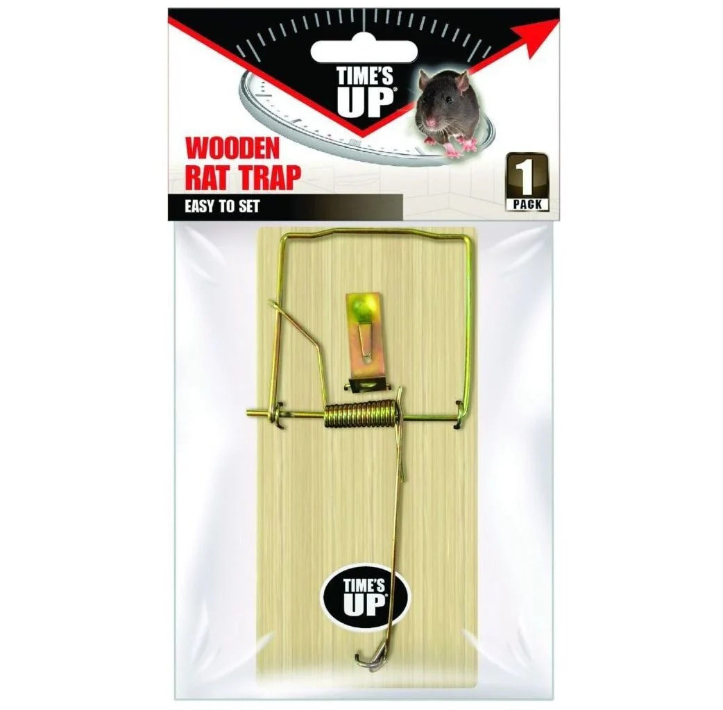 Time's Up Wooden Rat Trap | Traditional Snap Trap