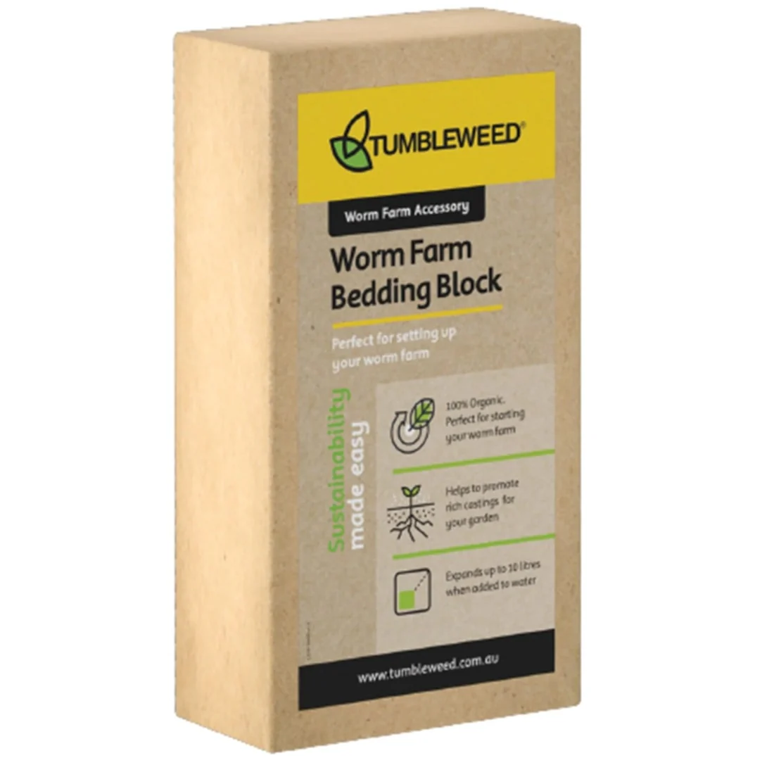 Worm Farm Bedding Coir Fibre Block (Tumbleweed)